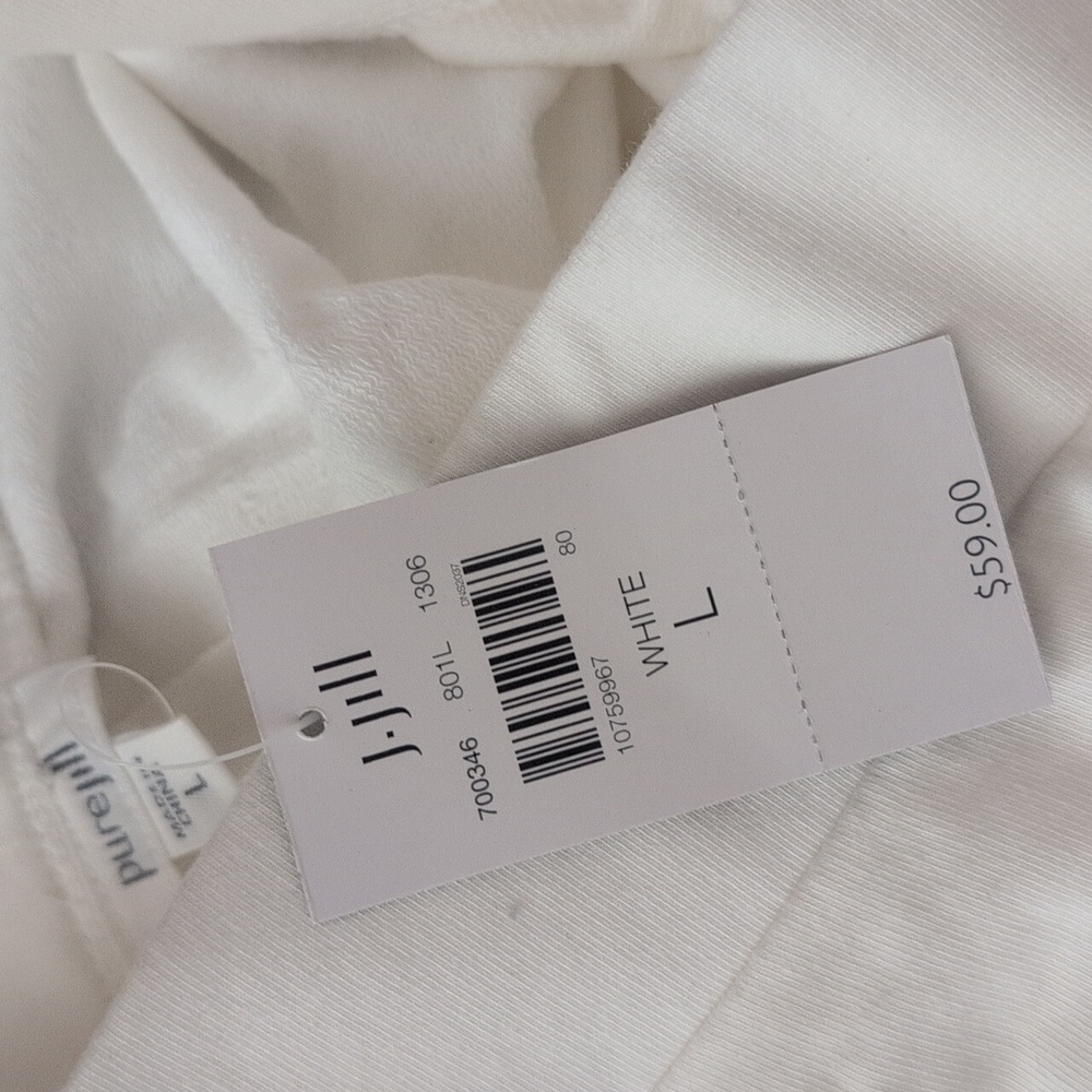 JJill LG White French Terry Knit Crop Pants - Picture 5 of 5